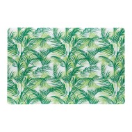 Lugar Americano 43,5x28,5cm de Plástico Leaf Verde e Branco